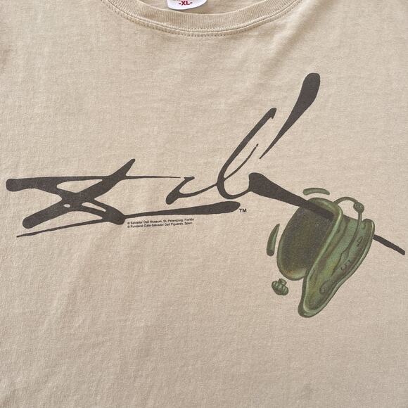 Vtg Salvador Dali Artist T-Shirt Museum Clock Surreal Beige Anvil Size XL - Picture 6 of 9
